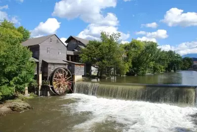 The Old Mill on the Little Pigeon River on a beautiful day.