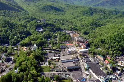 aerial view of Gatlinburg TN
