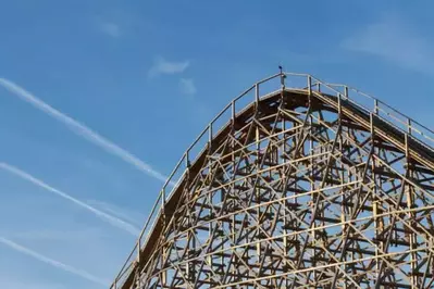 Wooden roller coaster at Dollywood in Pigeon Forge Tn