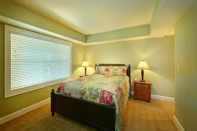 A bed in a Pigeon Forge TN condo.