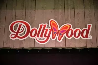 dollywood sign with butterfly on wood
