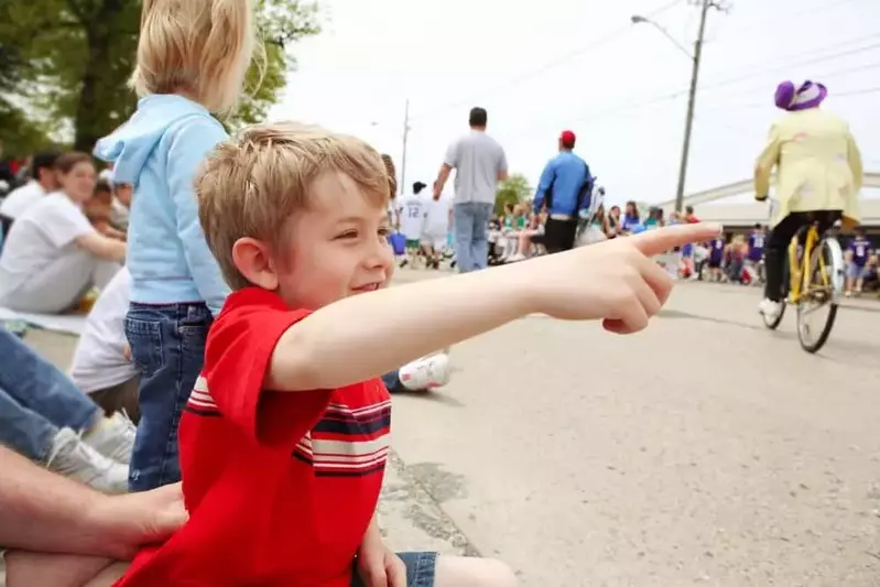 Young boy at a parade