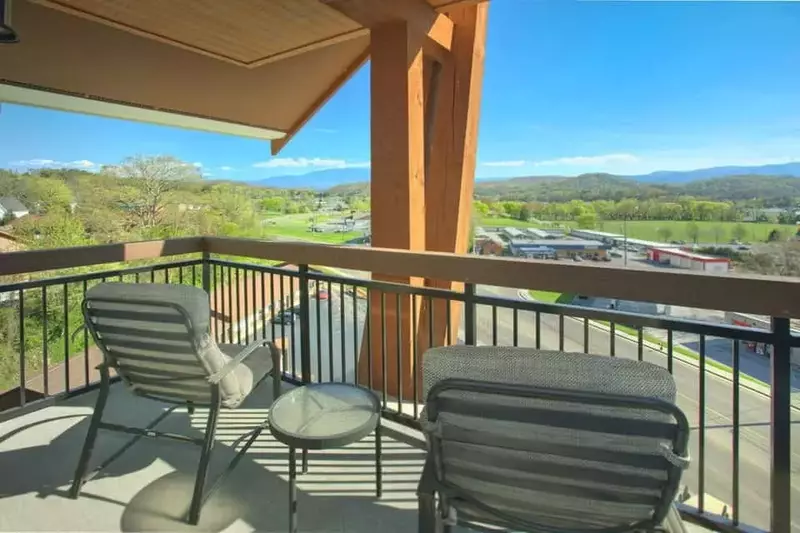 Beautiful view of the Smoky Mountains from a Pigeon Forge condo at Cherokee Lodge