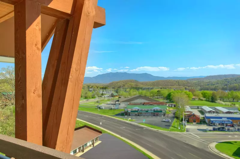 view of mountains from balcony